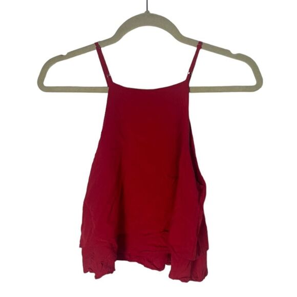 Forever 21 Red Ruffled Crop Top - Size S - Picture 3 of 4